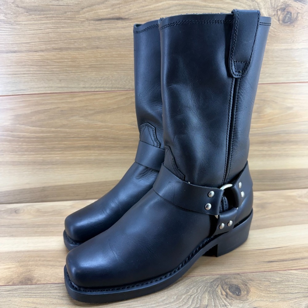 Durango Harness Biker boots Womens 8.5 M Black Leather Moto Riding Square Toe - Picture 3 of 11